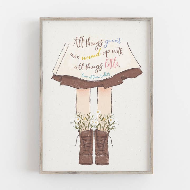 Anne of Green Gables - 'All Things Great' Literary Print for wholesale by Quote and Quill