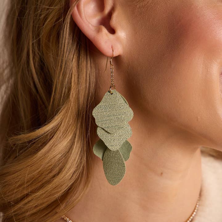 Nickel and Suede - Wholesale Dangle Earrings - Iced Matcha Florence