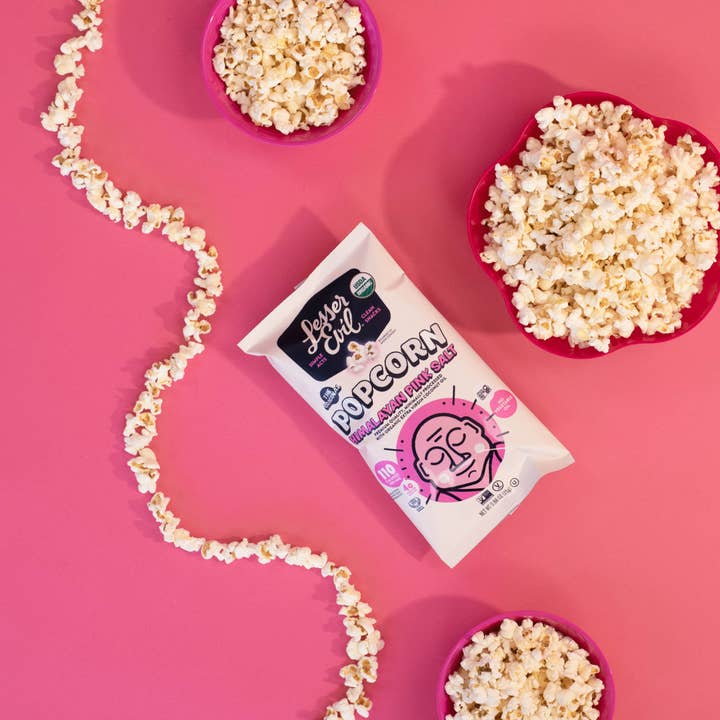 LesserEvil - Wholesale Popcorn - Organic Popcorn, Himalayan Pink .88 oz