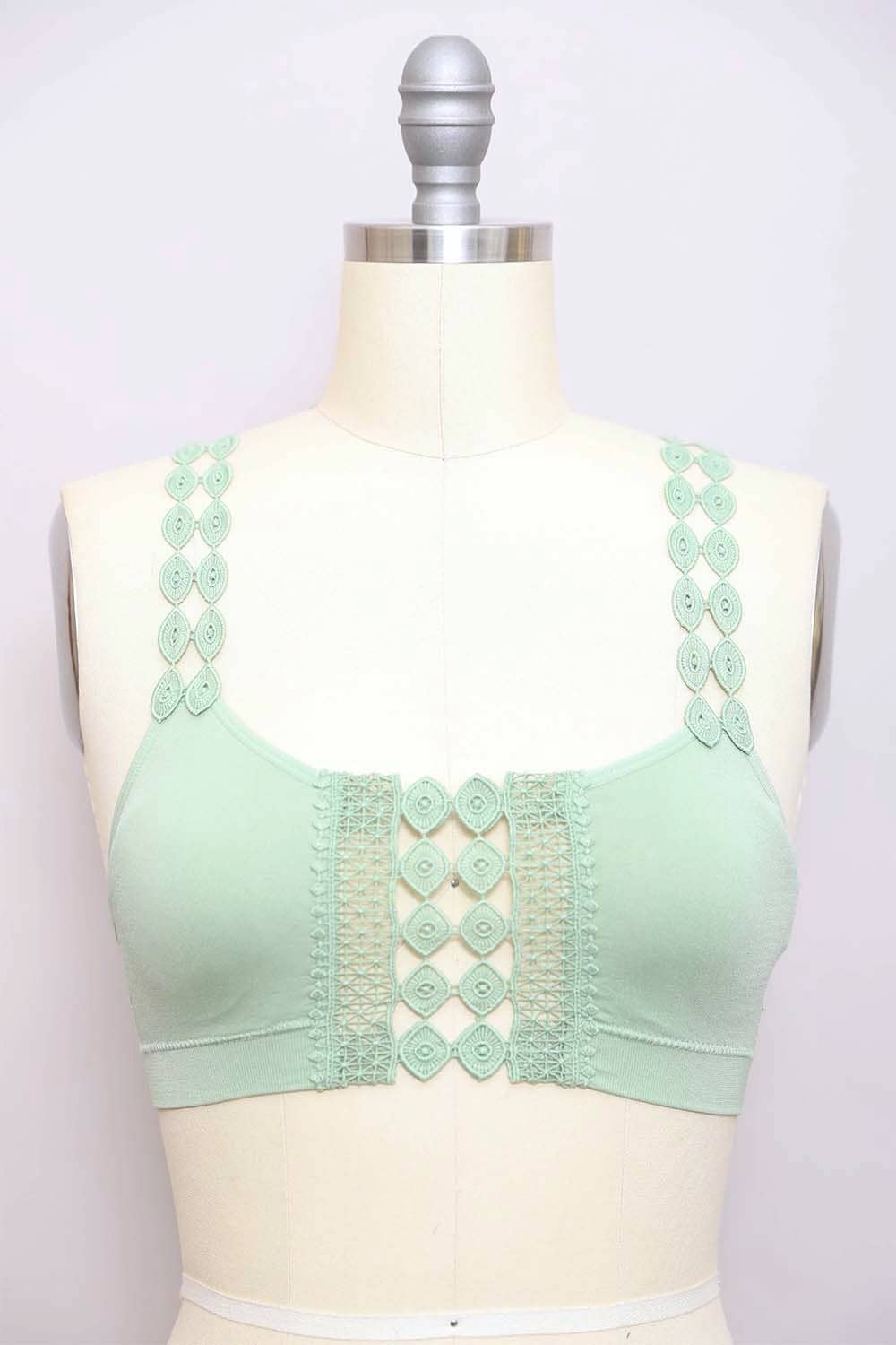 Leto Accessories - Vente Brassière – femme - Bralette en dentelle bohème douce avec détails appliqués 😍9