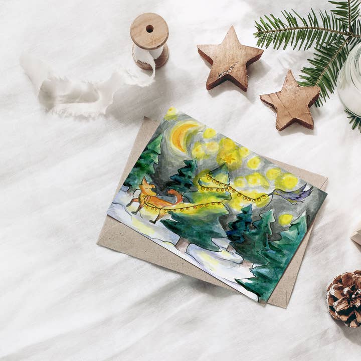 Woodland Julekort/Juletræ/Jul for engroshandel hos Fox & Crow Paper co.