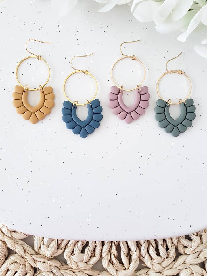 the Violet | Spring Colors Polymer Clay Dangle Earrings for wholesale by LulaLina Design