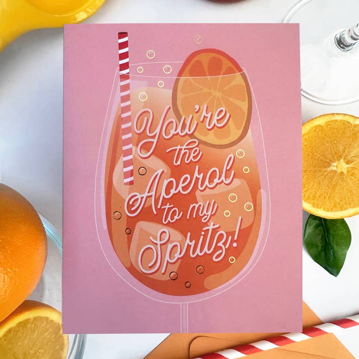 The Social Type – Cartão de Dia dos Namorados por atacado – Aperol ao meu Spritz! Cartão Dia de Galentine2