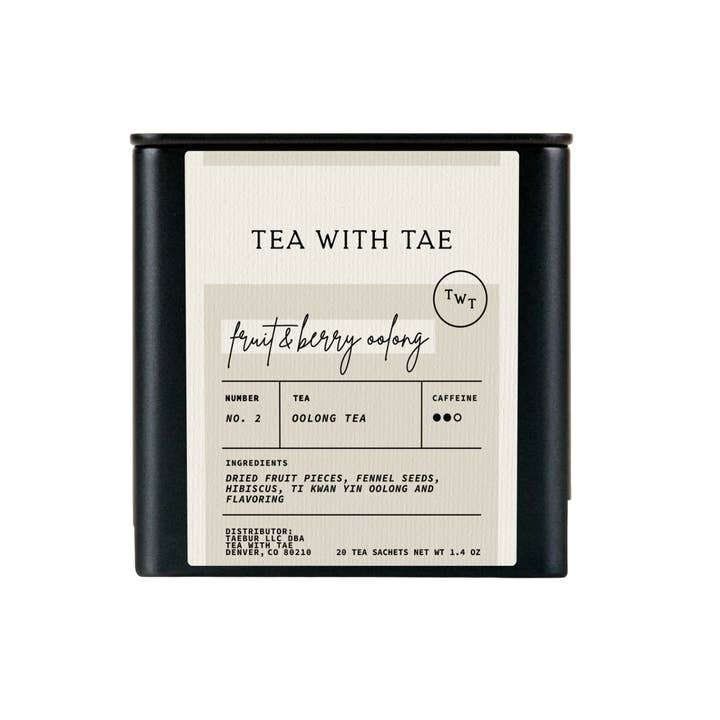 Tea with Tae - Wholesale Tea Bags - Fruit & Berry Oolong Tea Gift Tin (20 tea bags)