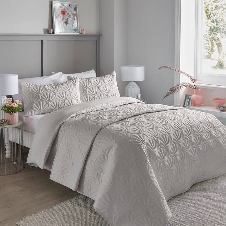 Cavali Duvet Cover Set by Serene in Silver for wholesale by UW Home