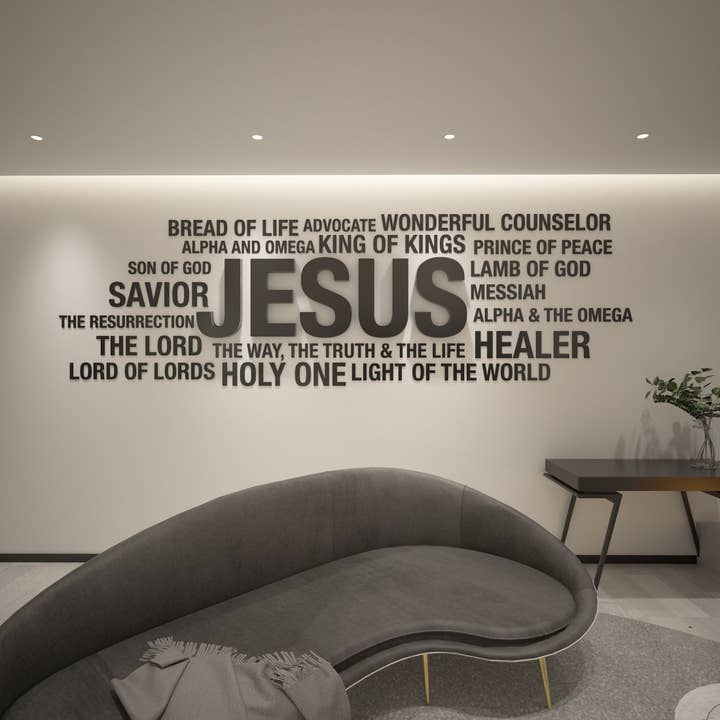Jesus WordCloud 3D Wall Sign for wholesale by Guipp-Decor - Decoriy