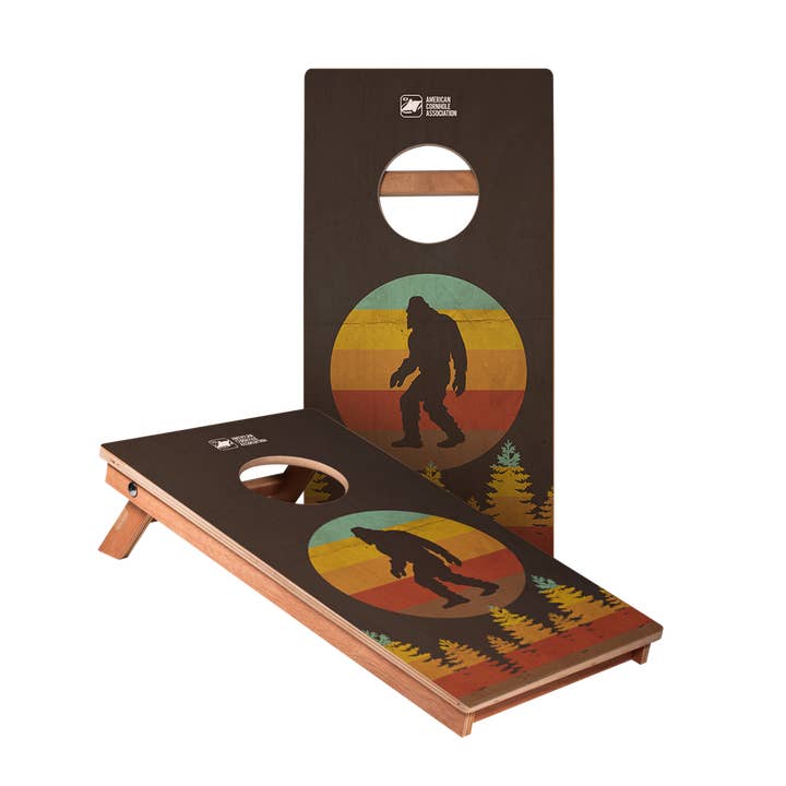 Retro Sasquatch Backyard 1x2ft Cornhole Boards for wholesale by American Cornhole Association