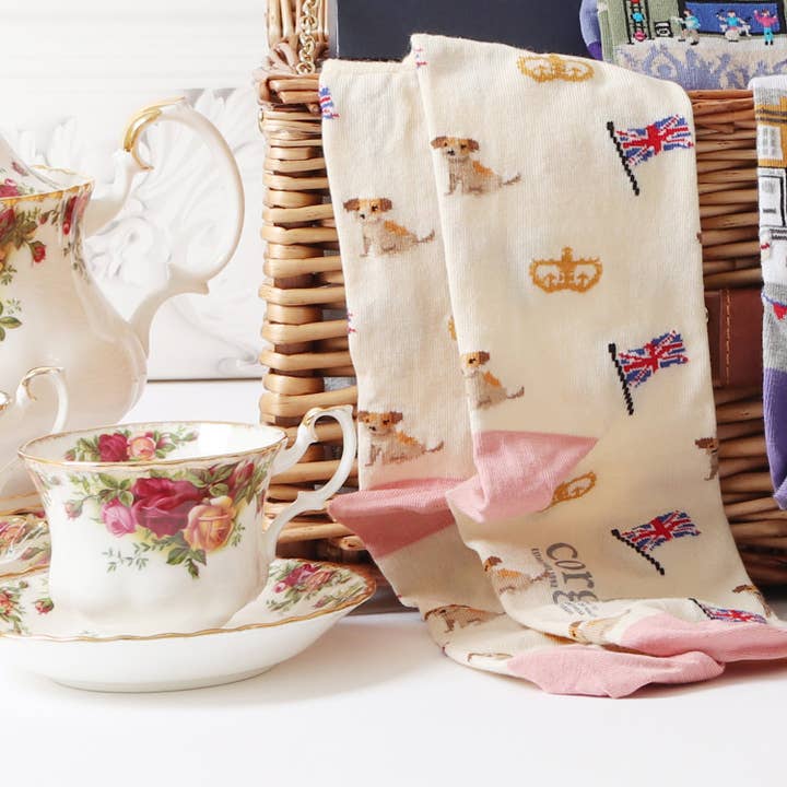 Women's Coronation Mini Icon Cotton Socks for wholesale by Corgi Socks