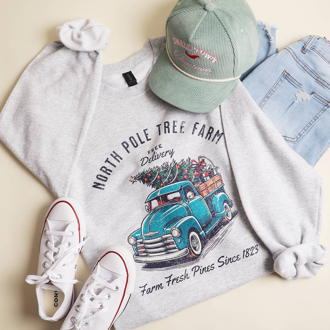 Fashion City - Wholesale Graphic Sweatshirt - Unisex - North Pole Tree Farm Heavyweight Fleece Sweatshirt0