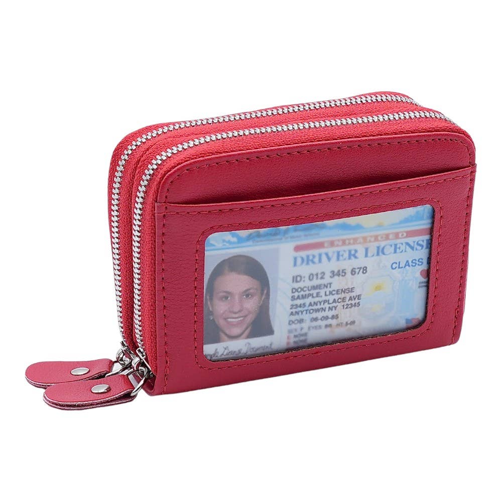 American Leather Goods - Wholesale Wallet - Women's - Leather Credit Card Holder with Zipper, Wallet for Women13