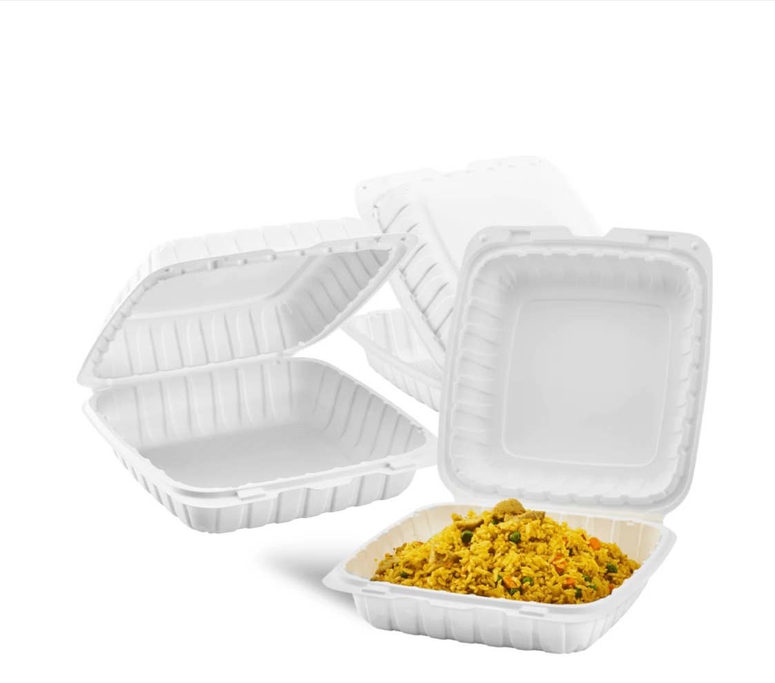 GW Restaurant Supplies – Großhandel Lebensmittelbehälter – Weiße Lebensmittel-Restaurant-Mitnahmeboxen, 1 Fach, 150 Stk.1