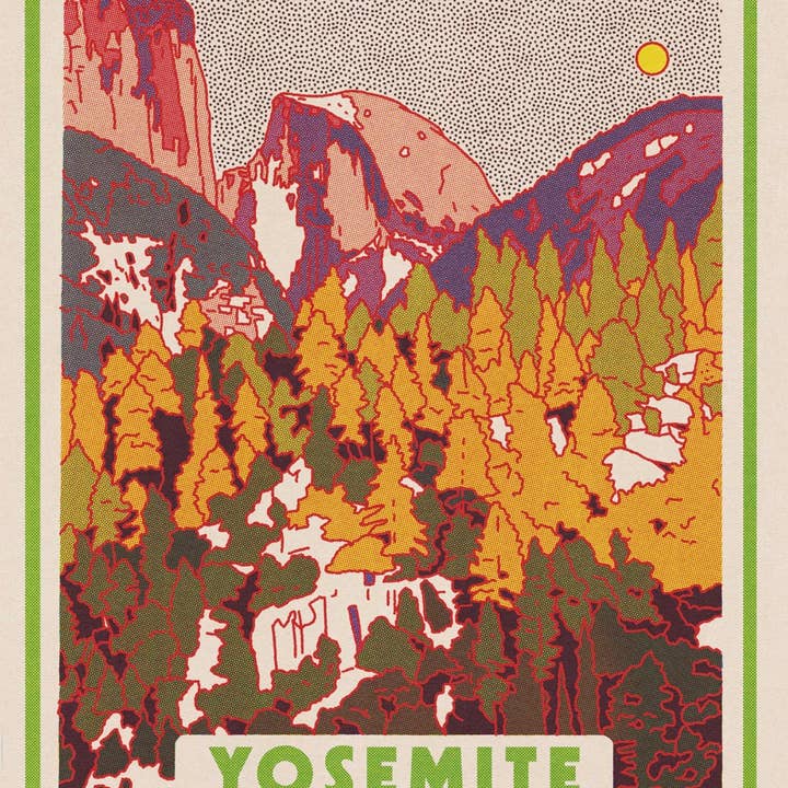 Impression d'écran du parc national de Yosemite (18" x 24") pour la vente par Caroline Clark