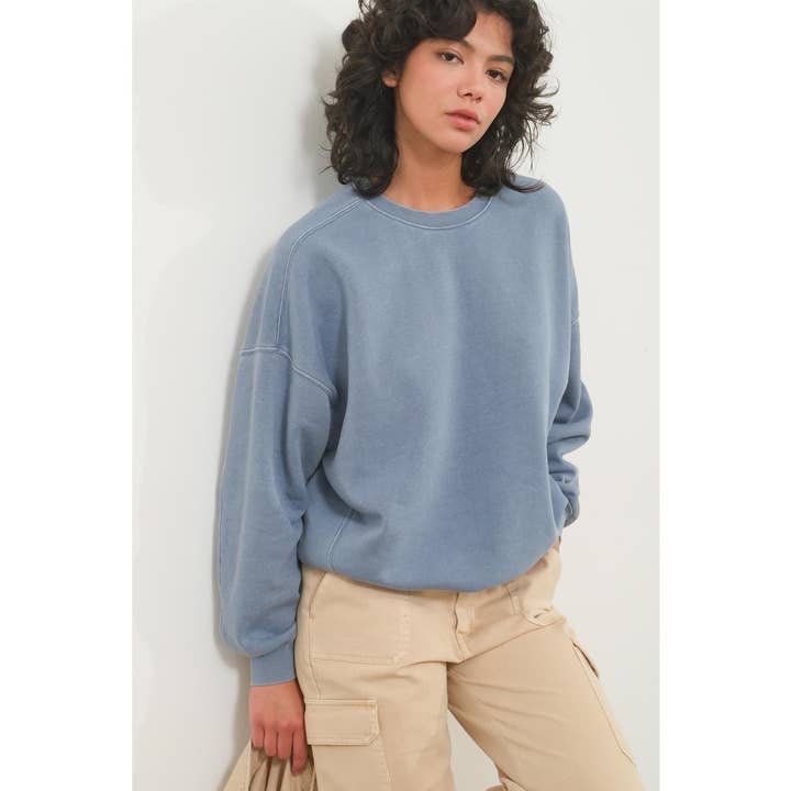 HYFVE - Wholesale Sweatshirt - Women's - DZ24E890-Crewneck Long Sleeve Sweatshirt