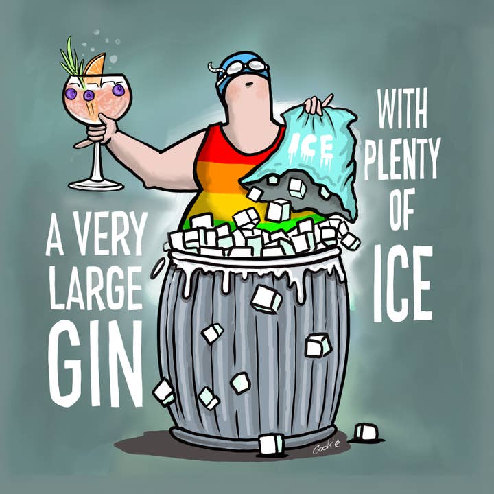 Flockers | Tarjetas de felicitación en blanco | Kimmer Large Gin! para venta al por mayor de Cookie Cartoonery