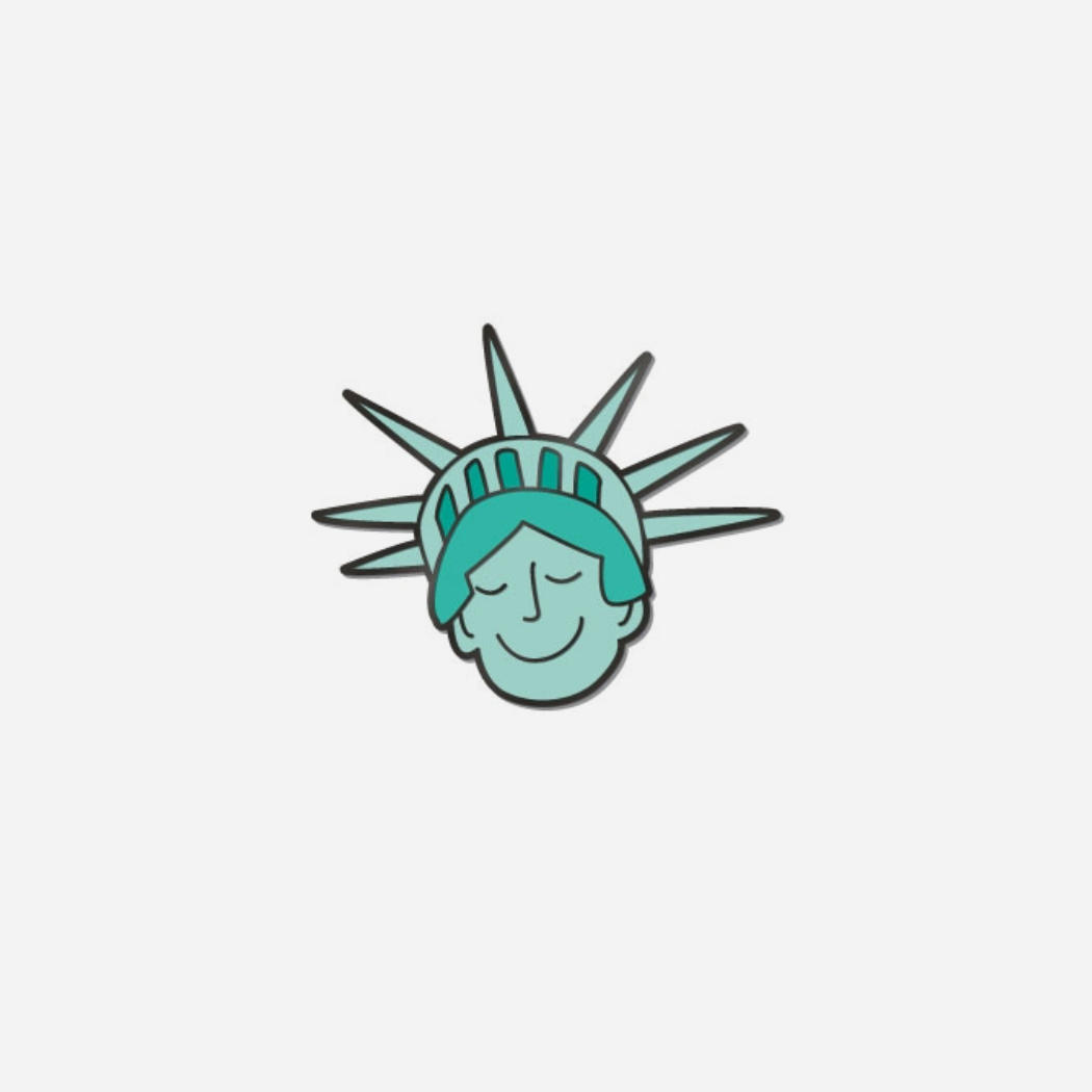 CaraCaraNYC - Wholesale Lapel Pin/Button - Sweet Lady Liberty 1" Enamel Pin1