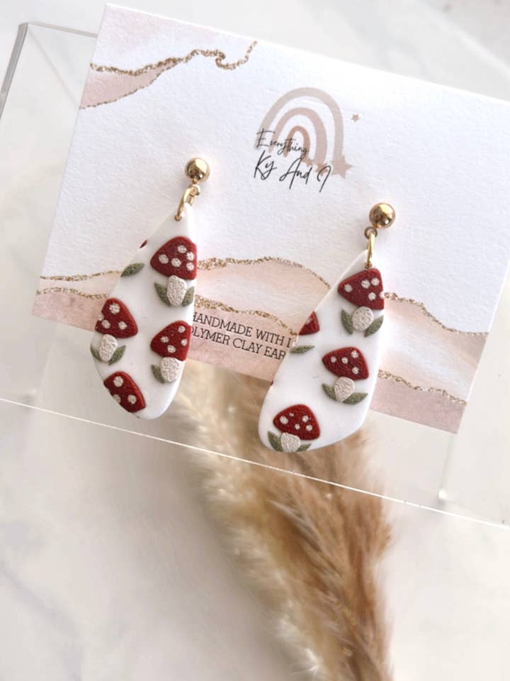 Mushroom Pattern Dangles for wholesale by Everything Ky and I