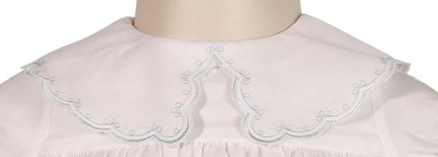 Hello Bebes! - Wholesale Bodysuit (Non-Footed) - Baby - White Embroidered Peter Pan Collar Bubble1