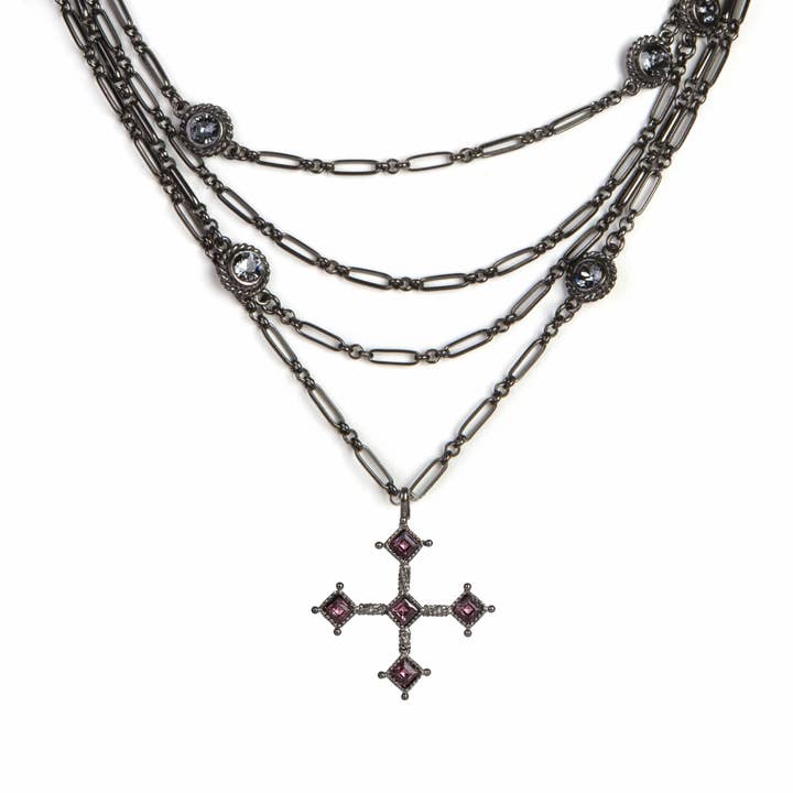 Brigid Magdalena Cadena Cross Medallion - Gunmetal for wholesale by VSA Designs Inc.