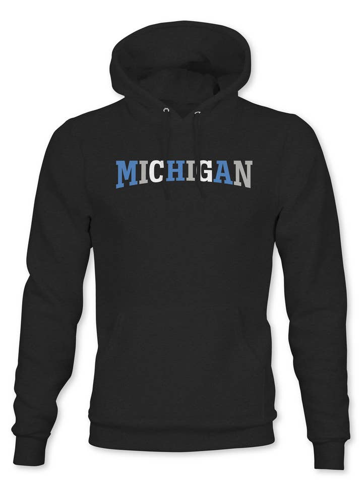 Michigan Block Hooded Sweatshirt for wholesale by True North Threads