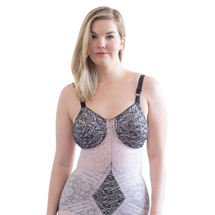 RAGO Style 9357 - Body Briefer Extra Firm Shaping - Pink/Bl for wholesale by Rago Shapewear