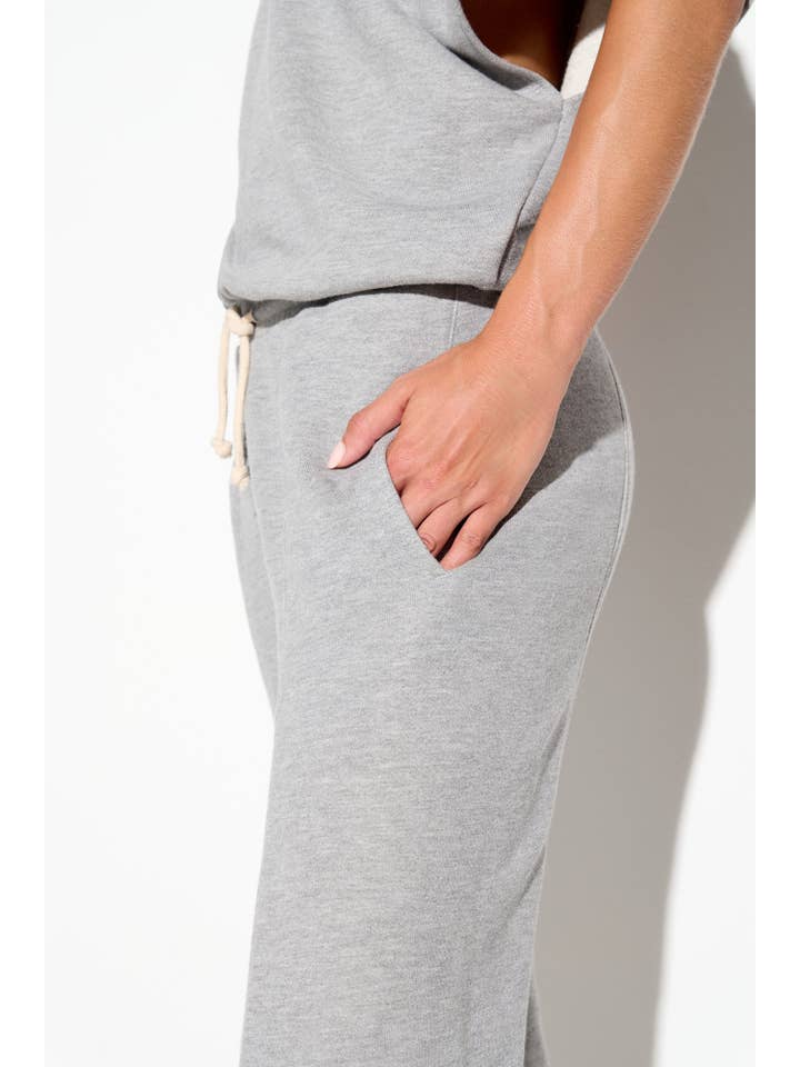 HEATHER GREY Shelly Off Shoulder Jumpsuit for wholesale on Faire5