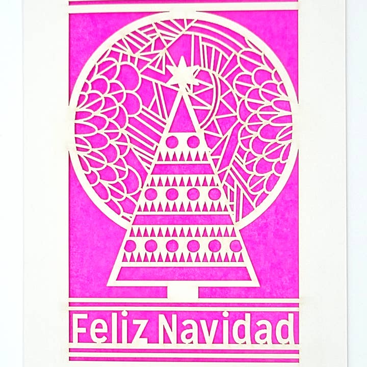 two hermanas – Großhandel Weihnachtskarte – Feliz Navidad - Baum und Mond - Fröhliche Weihnachten10