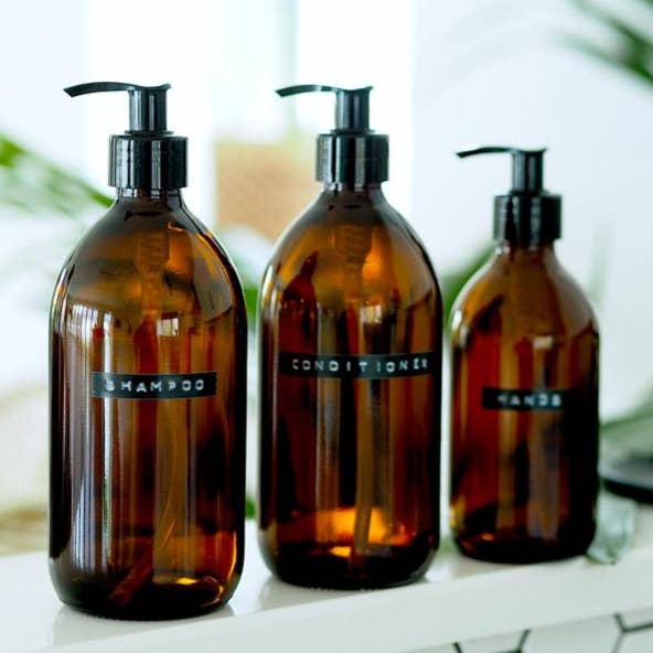 Acala Online – wholesale Essential oil holder – 250ml Amber Glass Pump Bottle1