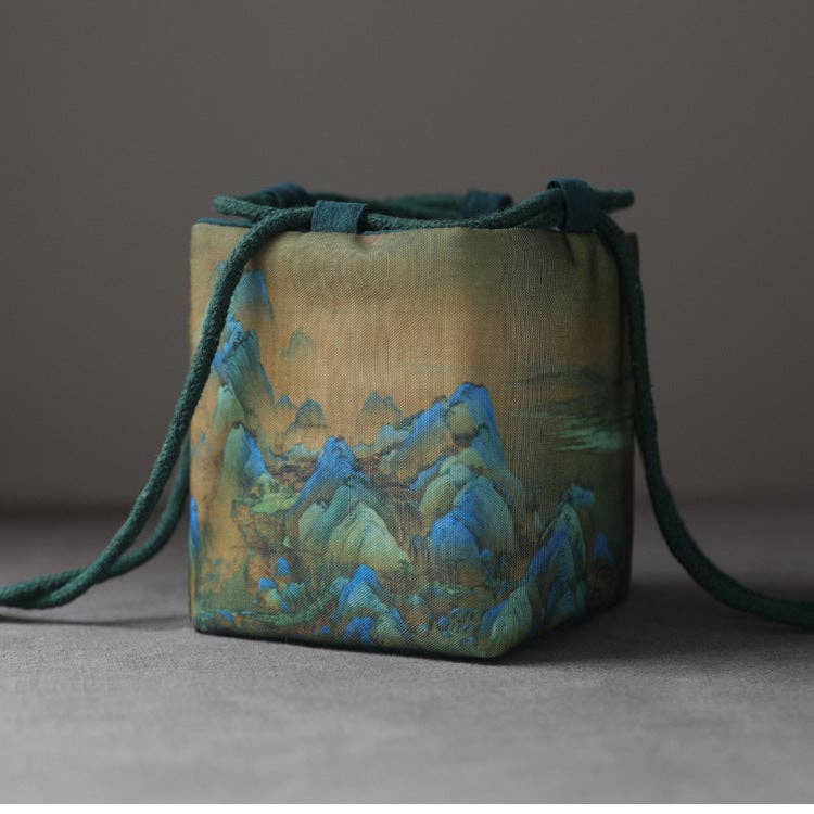 Gohobi （We cover U.S. import duties） - Wholesale Storage Bag - Gohobi Birds Mountains Rivers Teaware Storage Travel Bag Shifuku15