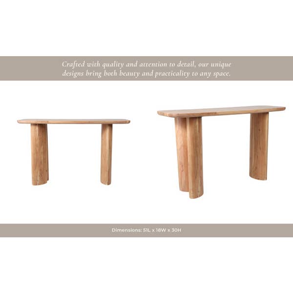 Sagebrook Home - Wholesale Console Table - Wood Rounded Edge Curved Leg Console Table - Brown, 30 in.10