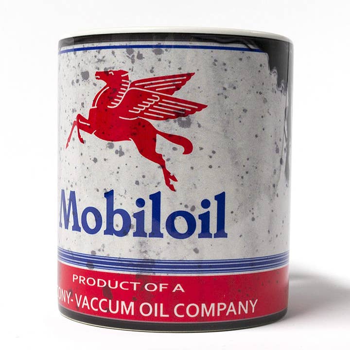 Mobil Lube Motor Oil Can Mug for wholesale by American Brand Studio