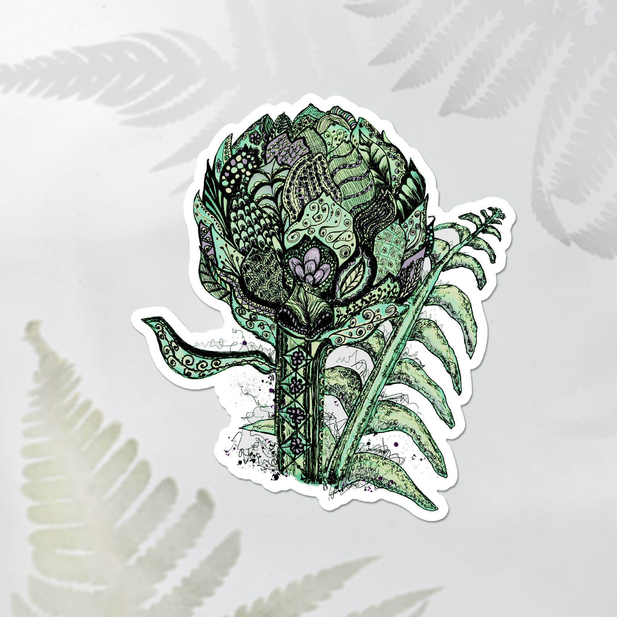 Katekreates - Vendita all'ingrosso Adesivo - Adesivo a forma di carciofo, decalcomania alimentare, decalcomania vegetale a forma1