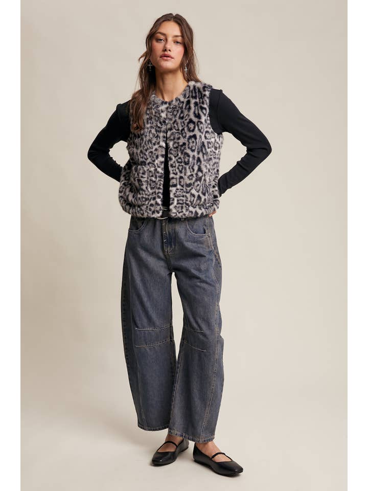 Listicle - Wholesale Outerwear Vest - Women's - Faux Fur Leopard Vest7