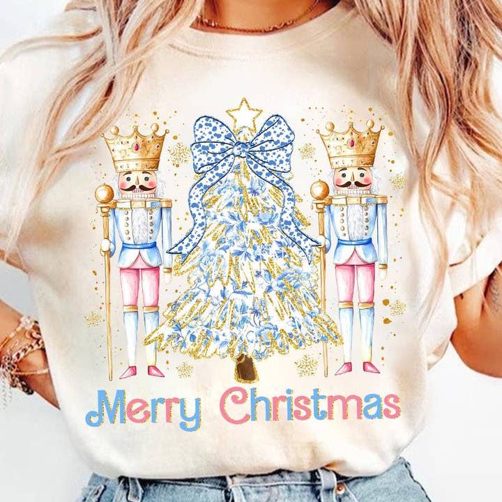 Gold Christmas Tree Shirt, Xmas Nutcrackers Sweater for wholesale by NVC Ecommerce LLC