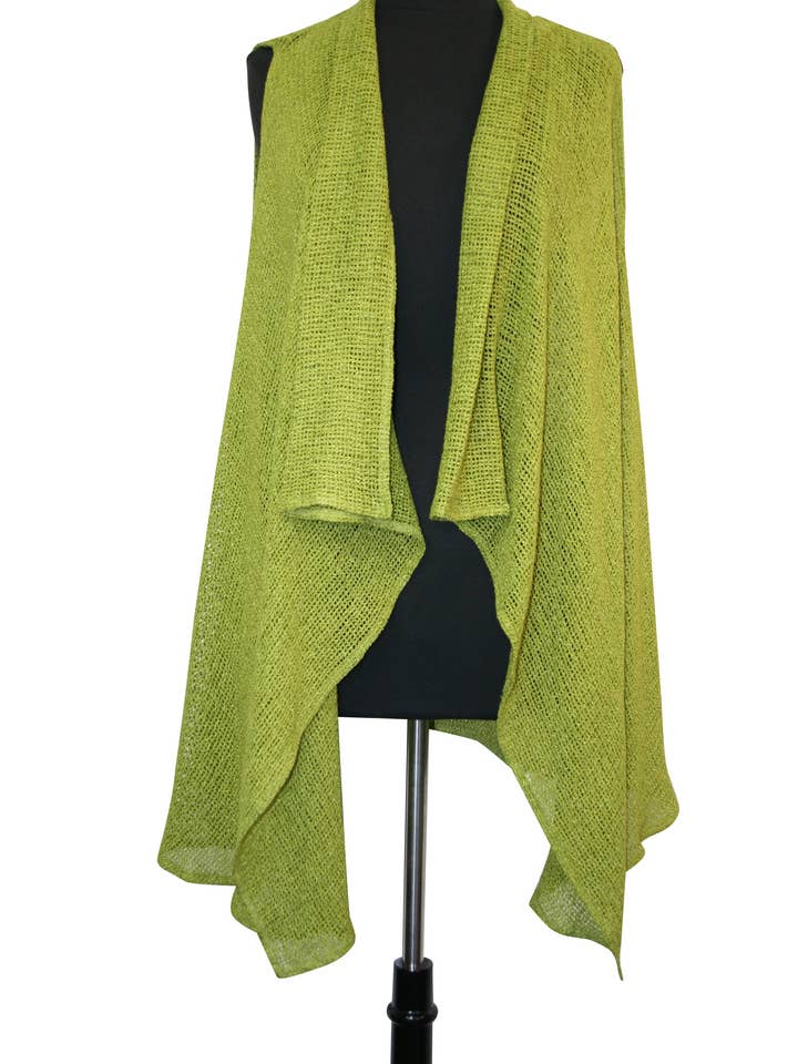 Mesh Boucle Vest Jakke - Lime for engroshandel hos Kavita