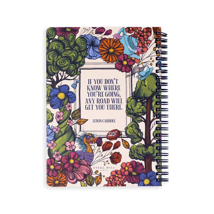 Steel Mill and Co. - Wholesale Notebook - Mini Notebook, Alice in Wonderland - Floral Nonsense