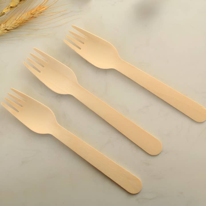 CLW Distributors INC - Wholesale Disposable servingware set - Disposable Wooden Forks 6.3" Length - Pack of 1001