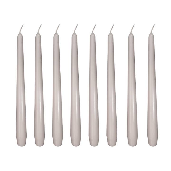 Taper Candles Pack of 8 (Cafe Au Lait / Taupe) for wholesale by Qube Luxe by Debbie Marks