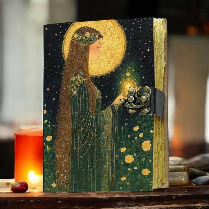 Luna Floral y Diario de Cuero de Hadas – Grimorio Wiccano JOurna para venta al por mayor de MNM HANDICRAFTS