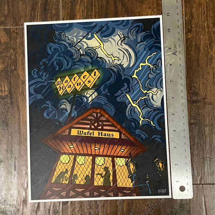 Esther Sketch - Wholesale Art Print - Wafel Haus 8x10 Print Gothic Waffle House 9