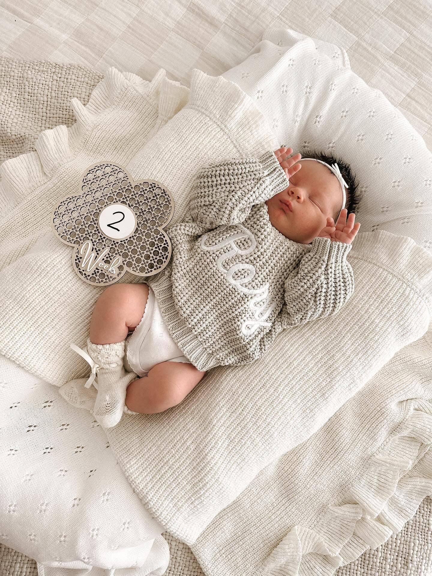 Petite + Co - Wholesale Knit Sweater - Baby - CHUNKY KNIT JUMPER - STONE2