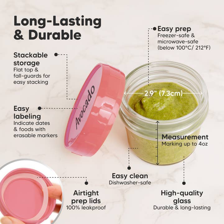 Nord 12pk Prep Baby Food Storage Containers, Leak-Proof Food Jars for wholesale on Faire6