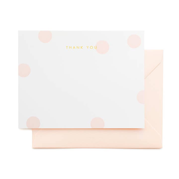 Sugar Paper – wholesale Stationery/notecard set – Pink Dot Thank You - Boxed Set