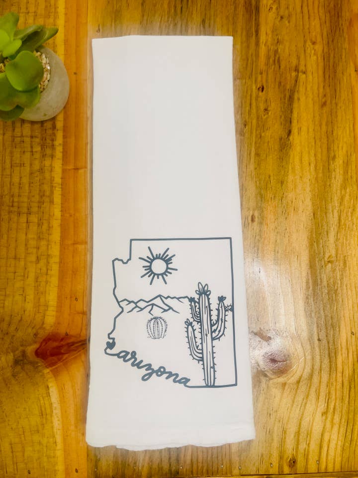 Yuma, AZ Flour Sack Kitchen Towel for wholesale by Hey Reyna