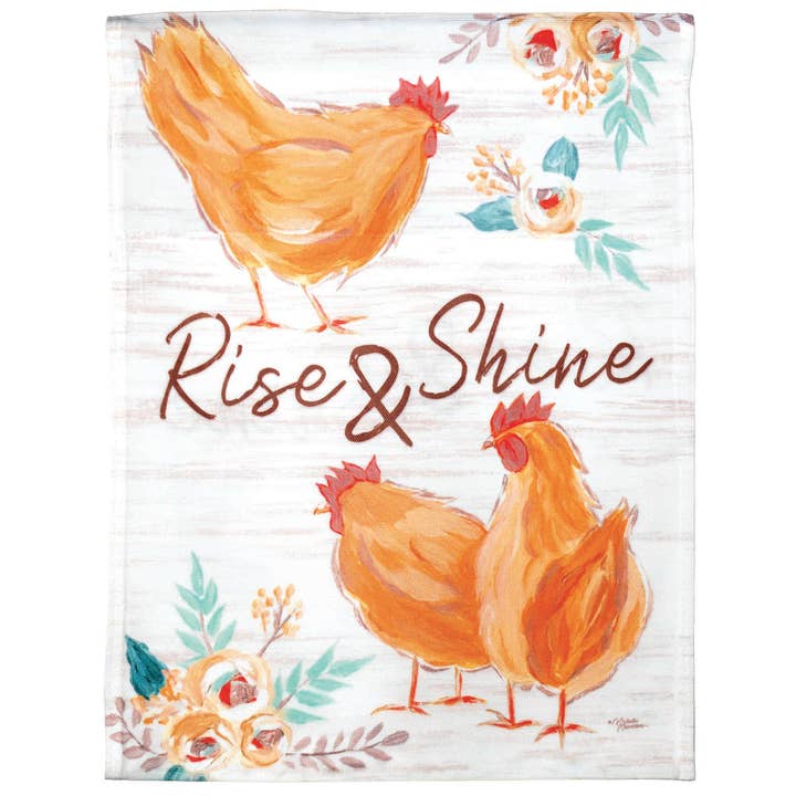 FLG PRT CHICKENS RISE & SHINE POLY GRDN for wholesale by Dicksons