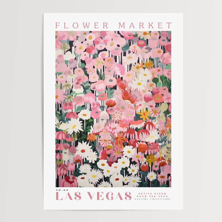 Las Vegas Flower Market Poster for wholesale by Enchanted Sights