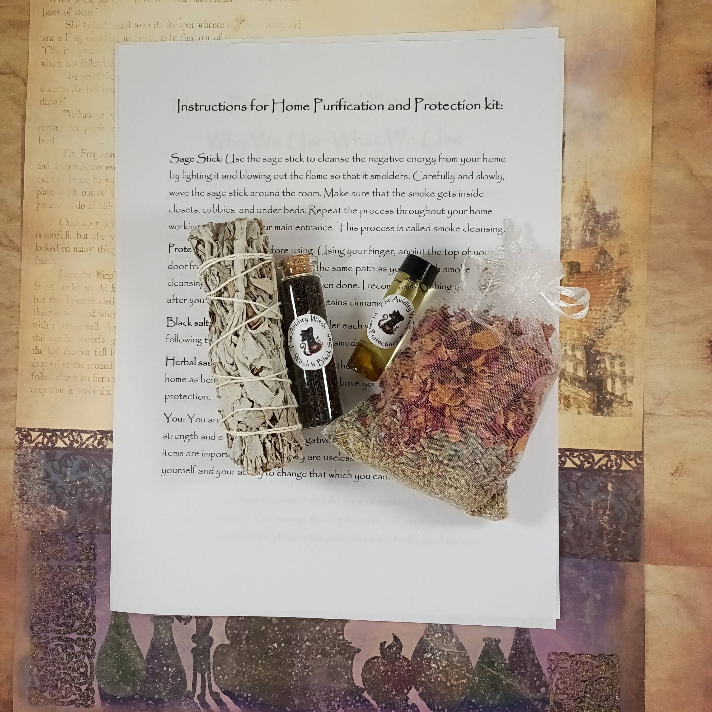 The Avidity Witch - Wholesale Meditation Supplies - Home Purification and Protection Spell Kit2