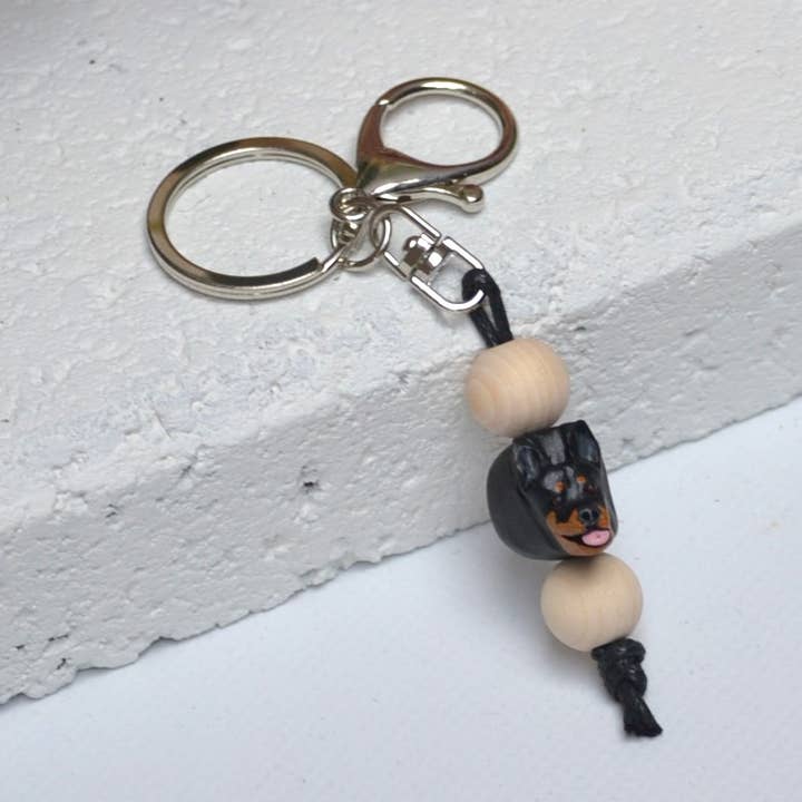 Llavero Kelpie, hecho a mano con arcilla polimérica, diseño de perro kelpie para venta al por mayor de Pawfect Love