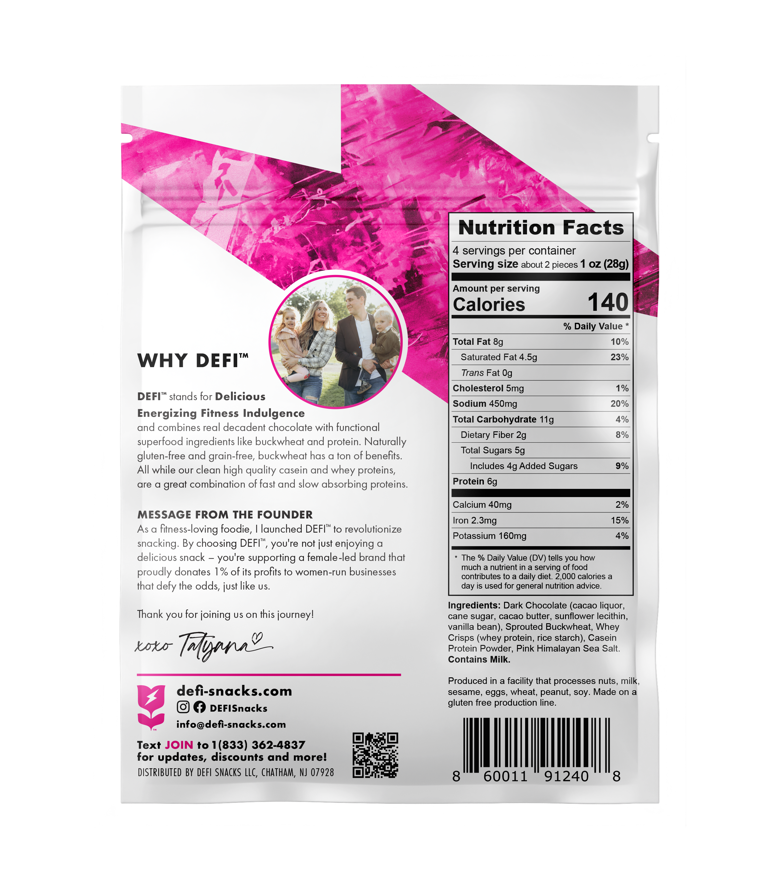 DEFI Snacks - Wholesale Chocolate - DEFI Dark Chocolate Pink Himalayan Salt Crispy Superfood Bite1