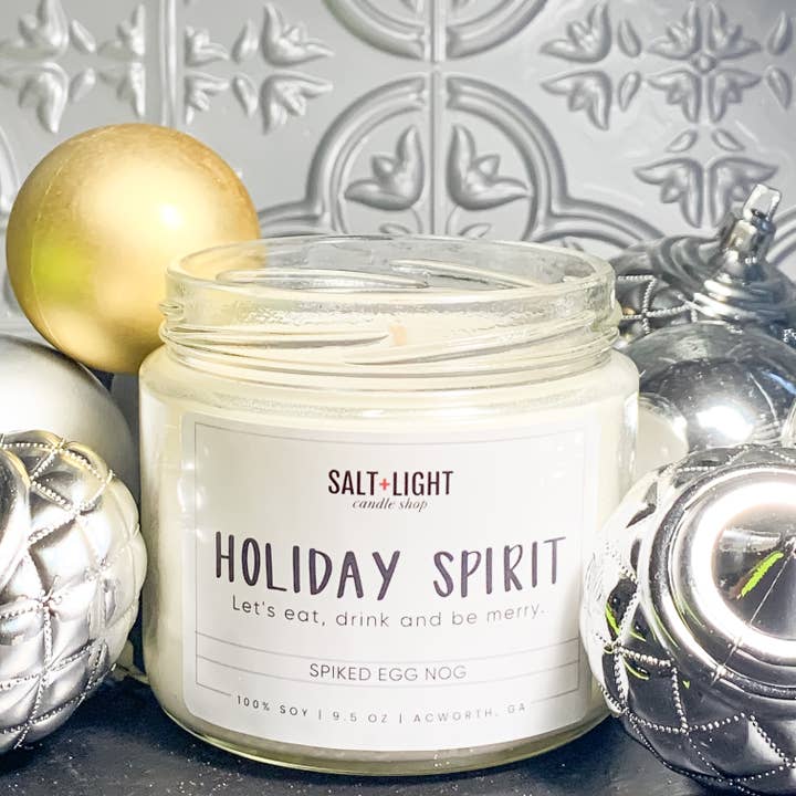 Salt + Light Candleshop - Wholesale Jar/Filled Candle - Holiday Spirit candle | hostess gift | spiked eggnog
