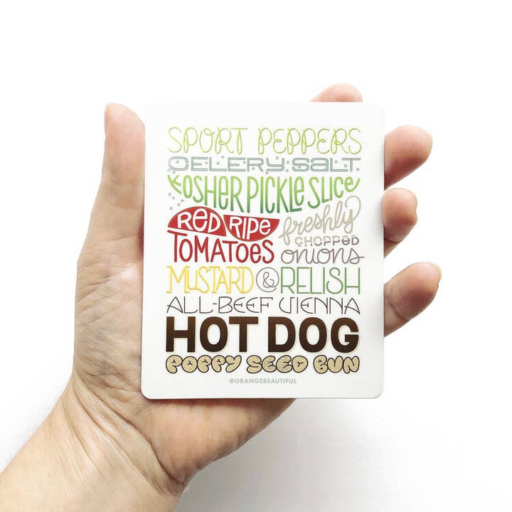 Autocollant Hot-Dog Style Chicago pour la vente par OrangeBeautiful